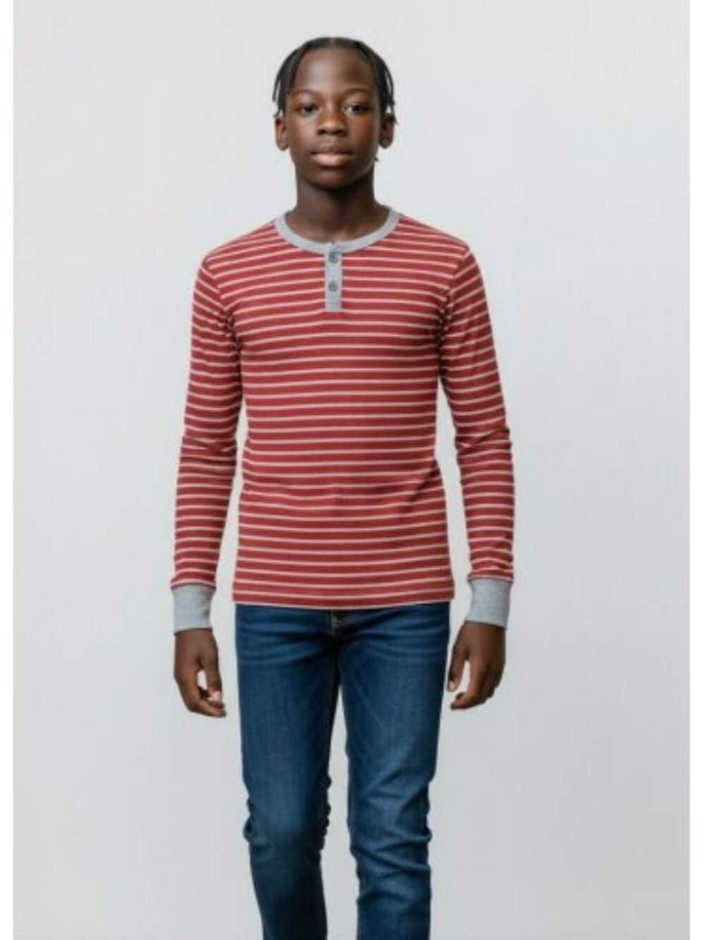 GAP Red and White Striped Long Sleeved Cotton Top Size 14